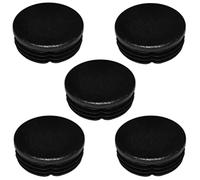 5x RIBBED INSERT PLUG END CAP FOR ROUND TUBE Ø10-60MM PLASTIC BLACK FURNITURE (Ø45mm)