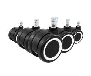 5x ROLO COLOR 60 11mm/60mm Hard floors - Castors Black/White