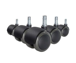 5x ROLO FIX 11mm/50mm Hard floors - Castors Black