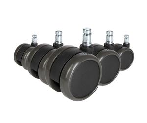 5x ROLO FREE 10mm/65mm Hard floors - Castors Black