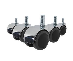 5x ROLO LUX 11mm/50mm Hard floors - Castors Black / Silver
