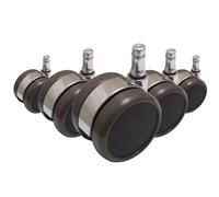 5x ROLO LUX 11mm/65mm Hard floors - Castors Black / Silver