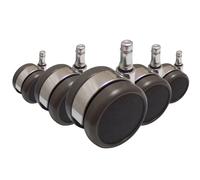 5x ROLO LUX 11mm/65mm Hard floors - Castors Chrome/Black