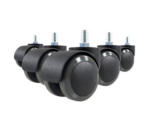 5x ROLO M10/50mm Hard floors - Castors Black