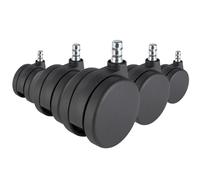 5x ROLO No-Noise 11mm/75mm Carpeted floors - Castors Black