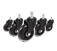 5x ROLO SKATE ST 11mm/75mm Hard floors - Castors Black / Transparent