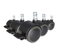 5x ROLO STOP 11mm/50mm Hard floors - Castors Black
