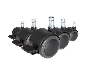 5x ROLO STOP 11mm/50mm Hard floors - Castors Black