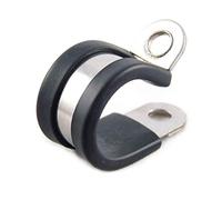 5X Rubber Lined Steel Strong P Clip Clips Hose Pipe Clamps Cable Wire (6mm)