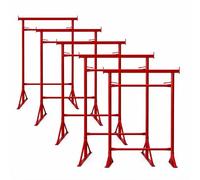 5X Size.4 Adjustable Steel Trestle Stands 1.32m-2.22m, Heavy Duty Folding Sawhorse Workbench Support Frame for Woodworking Construction Garage