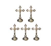 5X Standing Crucifix with Base Alloy for Home Chapel Decoration and Religious Gifts(Gold)