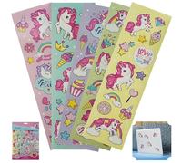 5X Unicorn Kids Sticker Sheets | 65 Waterproof PVC Rainbow Stickers | Reusable Peel & Stick Decals for Scrapbooking, Room Wall Decor, Notebooks, Party Favours & Christmas Gifts for Children