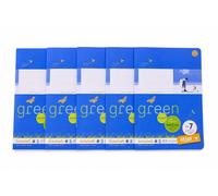 5x URSUS Green Exercise Book DIN A5, Line 7, 20 Sheets, 80 g/m²