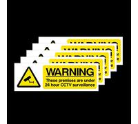 5x Warning These Premises are Under 24 Hour CCTV Surveillance Self Adhesive Stickers 300x100mm