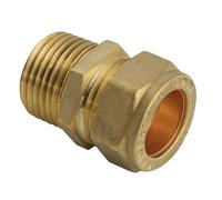 5X Westco 15mm x 1/2" Male Iron Taper Straight Adaptor - Brass Compression Fitting