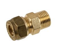 5X Westco 8mm x 1/4" Compression to Male Iron Connector - DZR Brass Straight Coupling J600