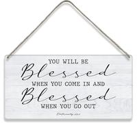 5x10 Inch Bible Verse Home Wall Decor You Will Be Blessed When You Come In Scripture Wooden Signs Rustic Hanging Wall Plaque Christian Sign