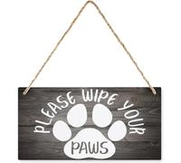 5x10 Inch Decorative Sign For Front Door Outside Please Wipe Your Paws Sign farmhouse Wooden Hanging Sign Rustic Wall Art Plaque Decor For Front Door Porch Yard