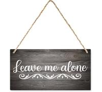 5x10 Inch Hanging Door Sign Leave Me Alone Go Away Rustic Wood Sign Wall Art For Home Entryway Living Dining Room Farmhouse