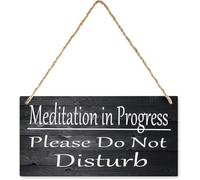 5x10 Inch Meditation In Progress Please Do Not Disturb Wood Sign Wall Decor Sign Wall Art Rustic Vintage For Bedroom Home, Living Room, Garden, Cafe
