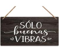 5x10 Inch Rustic Wooden Door Hanging Wall Art Sign Spanish Sign Quote Spanish Wall Decor For Yoga Room, Studio, Home, Bedroom, Garden, Bathroom