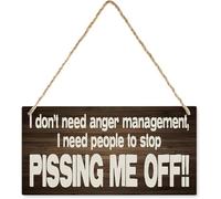 5x10 Inch Wall Decor Sign With Warming Quotes I Don'T Need Anger Management Funny Office Decor Wall Decoration Wood Sign Hanging Home Decor Wooden Farmhouse Wall Decor For Living Room Decor