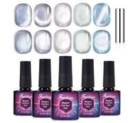 5x10ml Glitter Magic Book Green Transparent Blue Cat Eyes