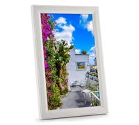 5x11 Wood Frame White, Modern Natural Woodgrain 11x5in Picture Frame, Rustic Wooden 5 x 11 inch Gallery Wall Photo Poster Frame with HD Plexiglass, Horizontal Vertical Wall Mounting Display 1pcs