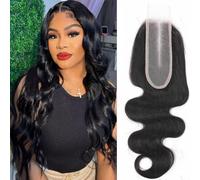 5x15cm Real Human Hair Clear Lace Closure Body Wave Skin Like 16 Inch 100% Unprocessed Human Hair Middle Parting Kim-K Closure Brazilian 5x15cm Body Wave HD Closure