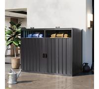 5x2.6 ft Metal Outdoor Garbage Can Storage Shed Weather-Resistant