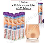 5x20 Mivolis Multivitamin | 100 Effervescent Tabs | Vegan B12 C E | Tropical