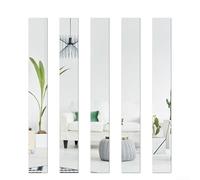5x20CM Long Stripe Acrylic Mirror Stickers, 10PCS For Modern Wall Decor, Waterproof And Easy To Maintain(Silver)