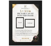 5x3.5 inch Black Picture Frame for Wall & Tabletop Display | Wood Effect Photo Frame with Clear Perspex glass | Portrait or Landscape Frame for Posters, Certificates, Puzzles & Home Décor