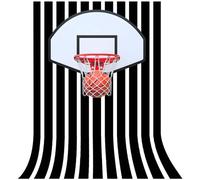 5x3 ft Basketball Photo Backdrop Sports Wall Tapestry Sneaker Photography Background Black and White Stripes Themed Birthday Party Decorations Banner for Teen Boys
