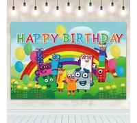 5x3FT Blocks Birthday Backdrop, Blocks Theme Party Decorations Photography Backdrop Happy Birthday Banner Background for Kids Party Supplies