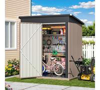 5x3ft Metal Garden Shed, Lockable Door Outdoor Storage Shed with Floor