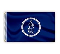 5x3FT Navy Blue Flag New King Charles III Cypher British Monarch Sovereign Coronation Celebration Britain Flag Garden Street Pub Outdoor Decorations
