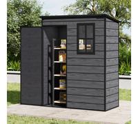 5X3FT Plastic Garden Storage Shed with Lockable Door