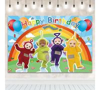 5x3FT Teletu Baby Birthday Backdrop, Teletu Baby Theme Party Decorations Photography Backdrop Happy Birthday Banner Background for Kids Party Supplies