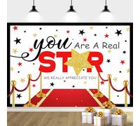 5x3ft Thank You for All You Do We Appreciate You Backdrop You are A Real Star Photography Background Be Thankful to The Teacher Doctor Nurse Employee Appreciation Party Decoration Banner Supplies