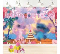 5x3FT Theme Birthday Backdrop for Girls, Glamour Girl Birthday Party Photo Background, Kids Party Supplies Backdrop Happy Birthday Banner Background, Kids Birthday Party Decorations