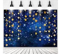 5x3ft Twinkle Twinkle Little Star Backdrops Navy Blue Galaxy Starry Sky Gold Glitter Little Star Photography Background Adults Newborn Kids Birthday Party Decorations Baby Shower Portrait Backdrop