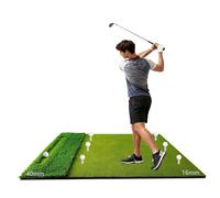 5x4FT Golf Hitting Mat, Thickened Golf Practice Mats with 9 Tees & 9 Balls, Portable Outdoor & Indoor Golf Training Mat for Home Backyard Sports Ground Garden Garage