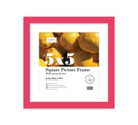 5X5" Bright Pink Picture Frame - 5X5" Square Frame With 4X4" Mount For 5X5"/4X4" Pictures Art Deco Style Room Decor, 1 Pack