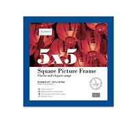 5x5 Inch Blue Square Thin Photo Frame Wall Mountable and Freestanding Thin Picture Frame Standard Square Photograph Size, 5" X 5"(12.7 X 12.7cm)