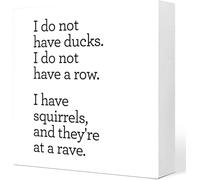 5x5 Inch Funny Box Sign Squirrels Quote Rustic Home Desk Decor