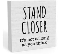 5x5 Inch Funny Stand Close, Home Bathroom Decor For Shelves, Humor Guest Half Bathroom Decorations Shelf Toilet Restroom Wall Decor Gifts For Women