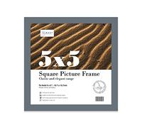 5x5 Inch Grey Square Thin Photo Frame Wall Mountable and Freestanding Thin Picture Frame Standard Square Photograph Size, 5" X 5"(12.7 X 12.7cm)