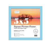 5x5 Inch Light Blue Square Thin Photo Frame Wall Mountable and Freestanding Thin Picture Frame Standard Square Photograph Size, 5" X 5"(12.7 X 12.7cm)