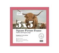 5x5 Inch Pink Square Thin Photo Frame Wall Mountable and Freestanding Thin Picture Frame Standard Square Photograph Size, 5" X 5"(12.7 X 12.7cm)